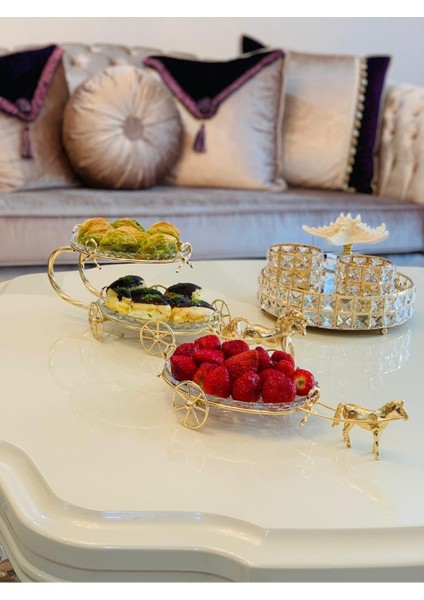 Kardelen Kristal 2 Katlı Atlı Sunumluk
