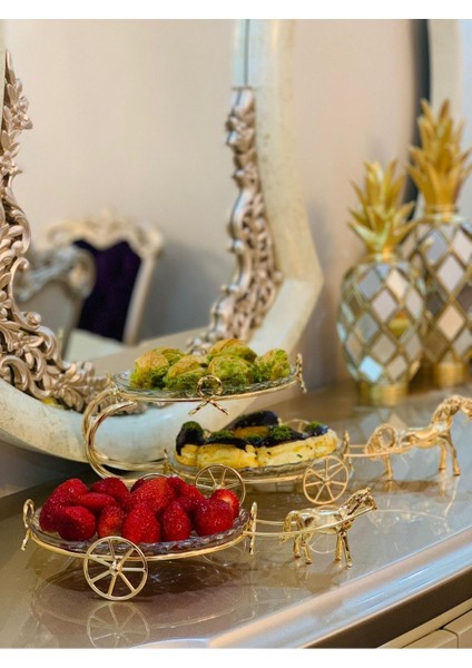 Kardelen Kristal 2 Katlı Atlı Sunumluk fiyatları