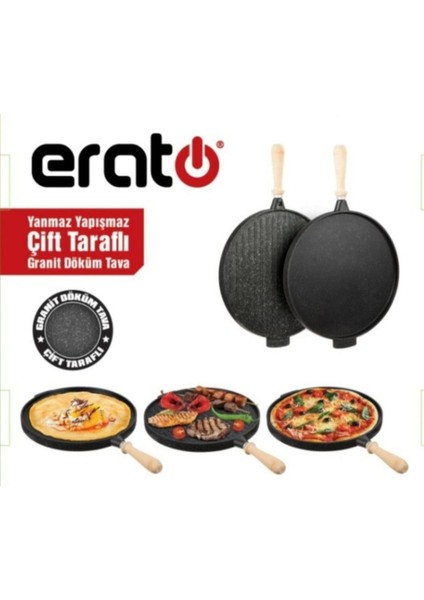 Çift Taraflı Döküm Tava Granit Kaplama 34 Cm. - 1800 Gr.