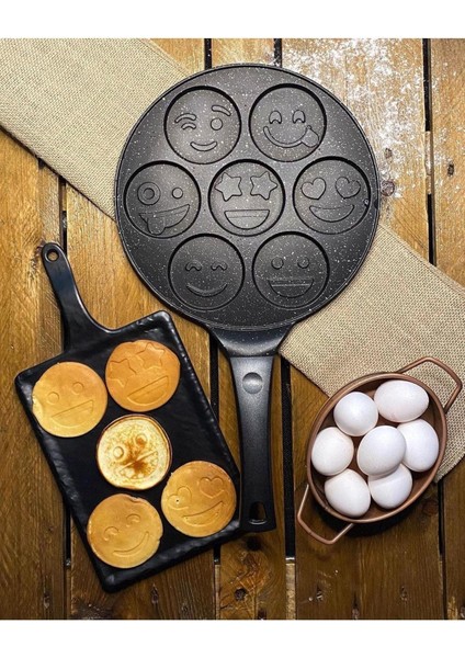 Emoji Döküm Granit Pankek Tava 28CM Laviss
