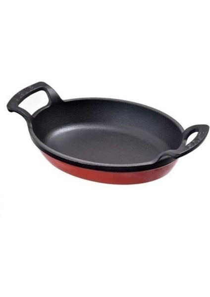 Döküm Oval Kulplu Tava. Ölçü 23X17CM. - Kırmızı Lv O Tv 2317 Shn -
