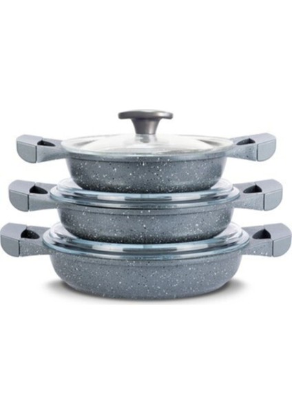 Granit Döküm Sahan Set Gri