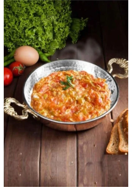 Gür Bakır Bakır Menemen Mıhlama Tavası Yumurta Sahanı 18CM