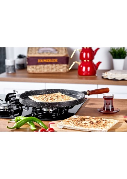 Döküm Granit Gözleme Tavası 36 cm Siyah fiyatları