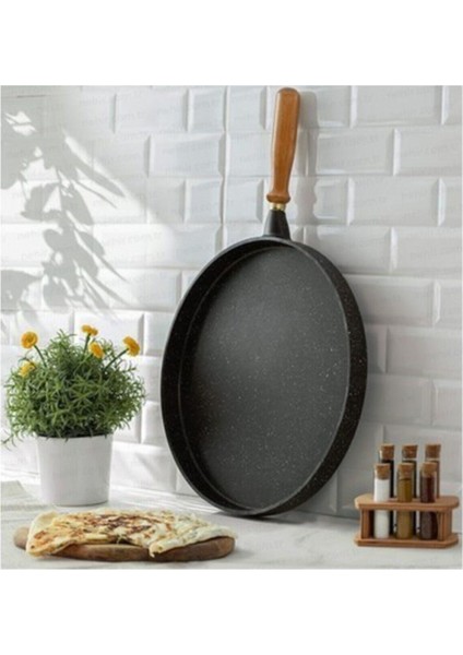 Gözleme Tavası Granit Döküm 36 cm Derin Döküm Gözleme Tavası