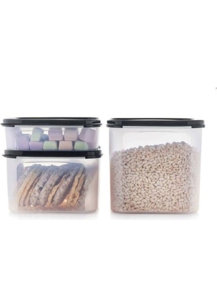 Modüler Set Siyah 3 Lü (1,1 Lt-2,6 Lt-4 Lt)