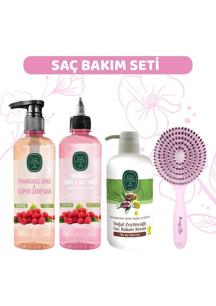 Frambuazlı Şampuan, Sirke, Saç Kremi Ve Saç Fırçası