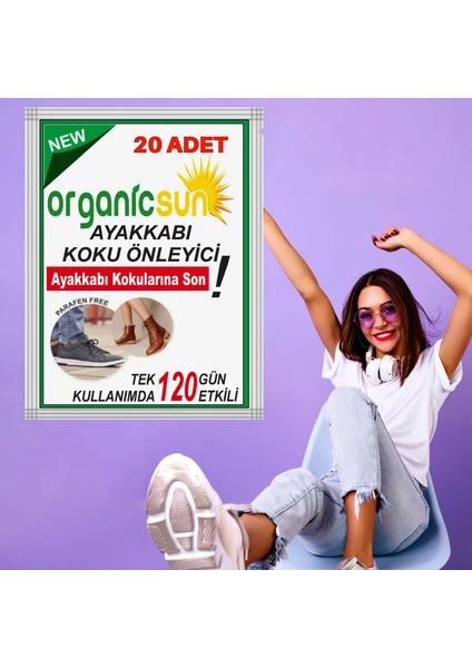 20'li Paket Ayakkabı Koku Önleyici Giderici Toz 120 Gün Etkili Ayak Kokusu Tozu Giderici