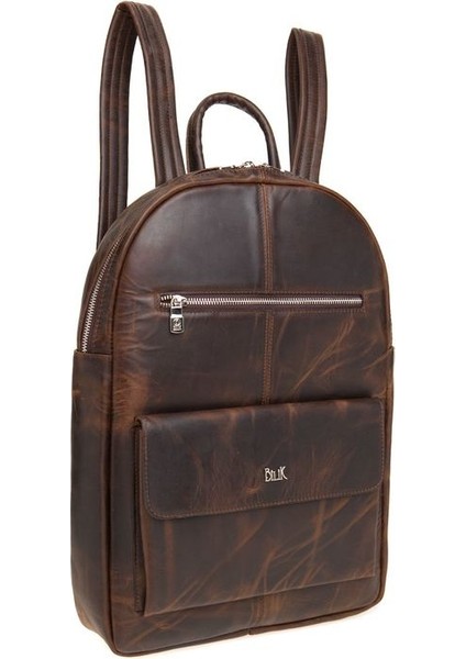 Kahve Crazy Horse Unisex Sırt Çantası Ön 7010 fiyatları