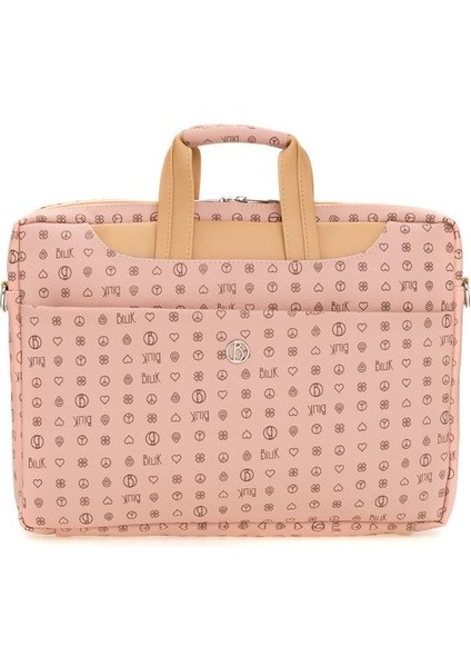 Monogram Pembe/camel Unisex Laptop & Evrak Çantası Brıefcase-Mn