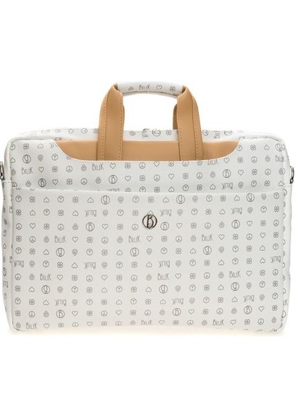 Monogram Beyaz/camel Unisex Laptop & Evrak Çantası Brıefcase-Mn