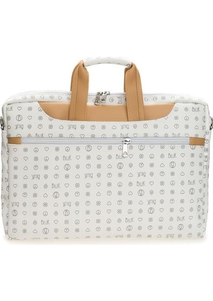 Monogram Beyaz/camel Unisex Laptop & Evrak Çantası Brıefcase-Mn modelleri