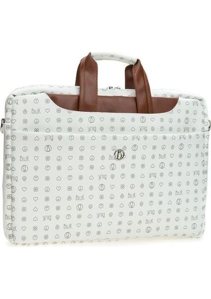 Monogram Beyaz/taba Unisex Laptop & Evrak Çantası Brıefcase-Mn fiyatları
