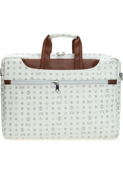 Monogram Beyaz/taba Unisex Laptop & Evrak Çantası Brıefcase-Mn modelleri