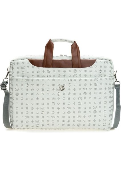 Monogram Beyaz/taba Unisex Laptop & Evrak Çantası Brıefcase-Mn fırsatları