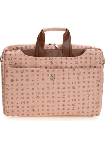 Monogram Pembe/taba Unisex Laptop & Evrak Çantası Brıefcase-Mn
