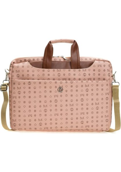 Monogram Pembe/taba Unisex Laptop & Evrak Çantası Brıefcase-Mn fırsatları