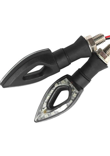 1 Çift Sarı Işık Motosiklet LED Dönüş Sinyali Göstergesi Işıklar 12 LED 12V (Yurt Dışından)