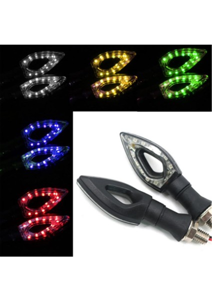 1 Çift Sarı Işık Motosiklet LED Dönüş Sinyali Göstergesi Işıklar 12 LED 12V (Yurt Dışından) fırsatları