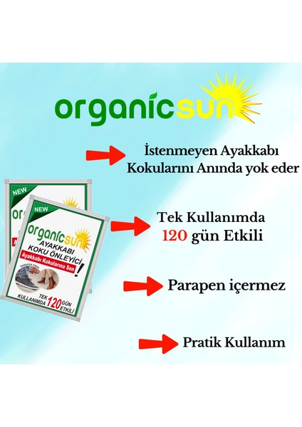 100'LÜ Paket Ayakkabı Koku Önleyici Giderici Toz 120 Gün Etkili Ayak Kokusu Tozu Giderici