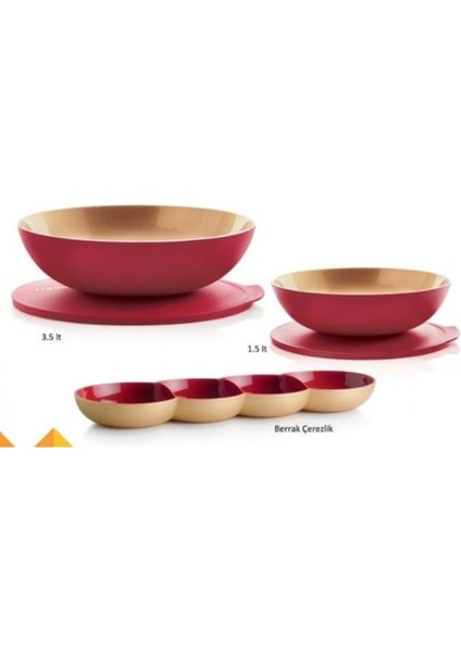 Berrak Kırmızı Gold Küçük Set