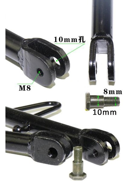 Motosiklet Scooter Evrensel Yan Standı Kickstand Park Raf Ayak Desteği 20 cm (Yurt Dışından)