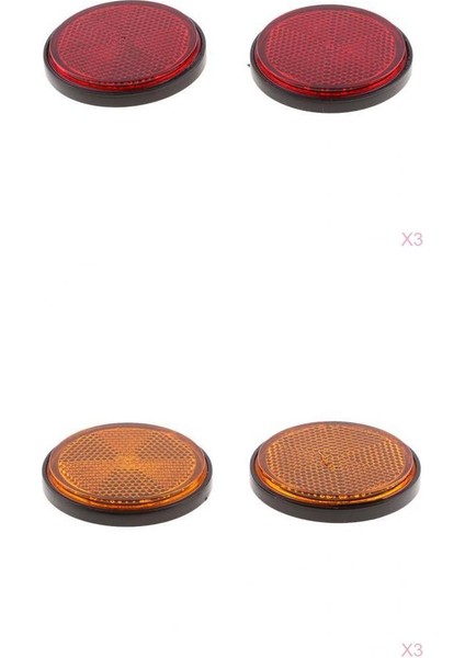 6 Çift LED Motosiklet Yuvarlak Reflektör Kuyruk Fren Lambası (Yurt Dışından)