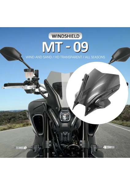 Yamaha mt 09 Fz 09 Duman Siyahı Için Motosiklet Ön Cam Motosiklet Vizörü (Yurt Dışından)