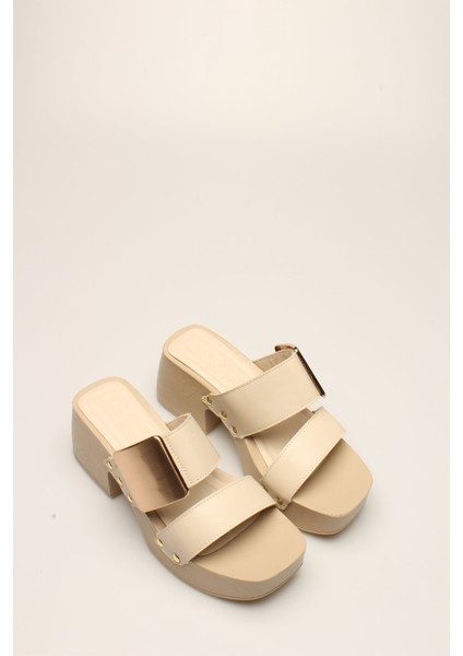 Ekru Cilt Tokalı Kadın Takunya fiyatları