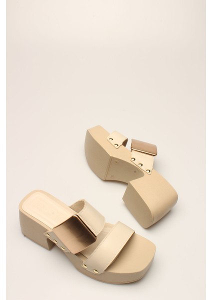 Ekru Cilt Tokalı Kadın Takunya fırsatları