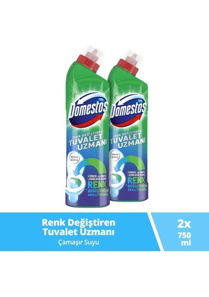 Tuvalet Temizleyici Renk Değiştiren Tuvalet Uzmanı Kireç Çözücü 750 ml 2 Adet fiyatları