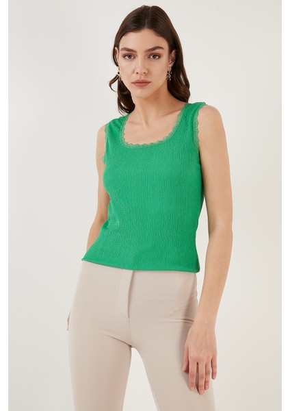 Slim Fit Kalın Askılı Dantelli Kare Yaka Bürümcük Atlet Bayan Atlet 5864979 fiyatları