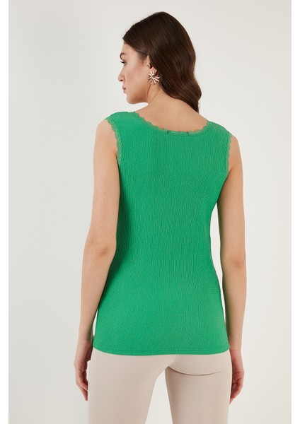 Slim Fit Kalın Askılı Dantelli Kare Yaka Bürümcük Atlet Bayan Atlet 5864979 indirimleri