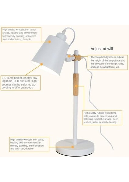 Lambalar Modern LED Masa Lambası Ayarlanabilir Masa Lambası Beyaz (Yurt Dışından)