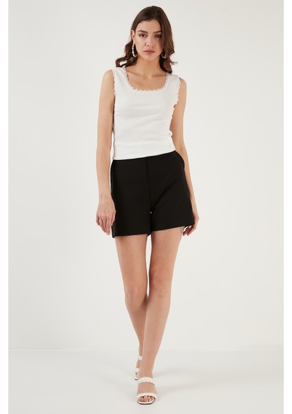 Slim Fit Kalın Askılı Dantelli Kare Yaka Bürümcük Atlet Bayan Atlet 5864979 fırsatları