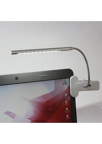 Klipsli 10 LED USB Işık Esnek Gooseneck Okuma Dokunmatik Masa Masa Lambası (Yurt Dışından)