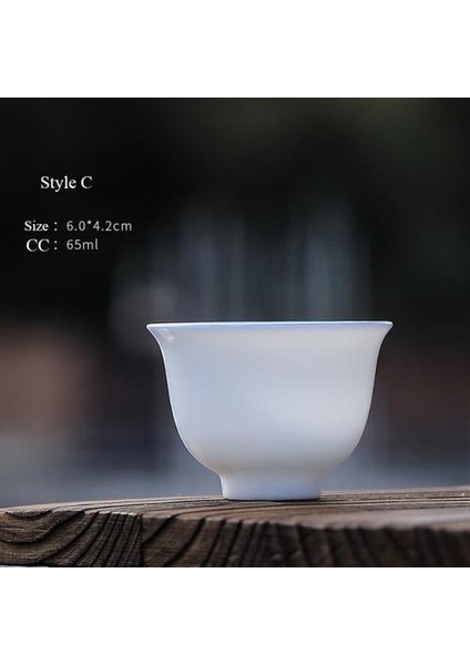 Ceramik Çay Kupası Beyaz Porcelain Çay Kupası Çin Kung Fu Kupası.çay Kupası (Beyaz) (Yurt Dışından) fırsatları