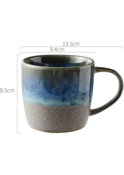Mavi Seri Ceramik Kafe Kupası Kahvaltı Kupası Öğleden Sonra Çay Kupası Basit Retro Tableware.çay Kupası (Yurt Dışından) fiyatları
