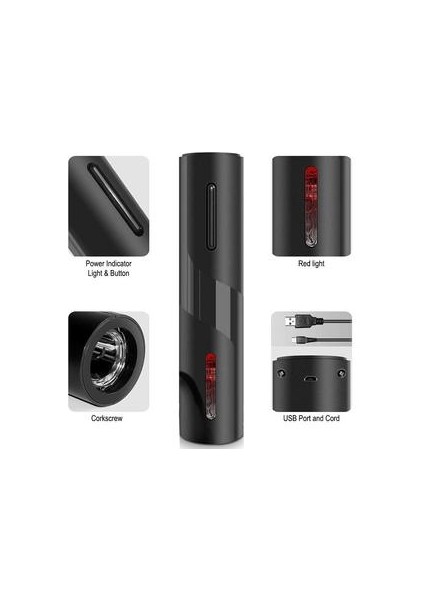 Elektrik Şarap Açıcı Yeniden Yüklenebilir Otomatik Korkscrew Şarap Bottleri Açıcı Foil Cutter & USB Charging Cable, Home Us Suit. (Yurt Dışından) fırsatları