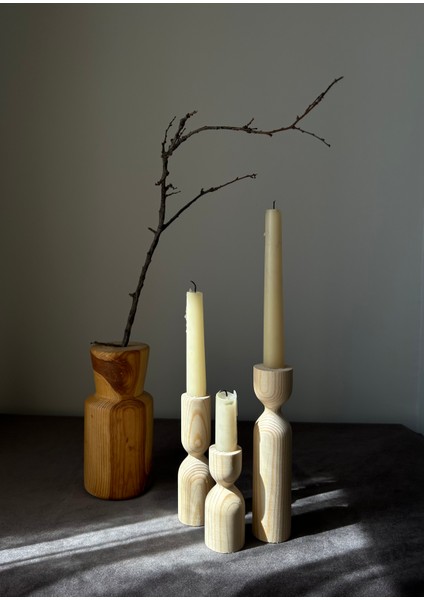 Timber Trio 3'lü Şamdan Set
