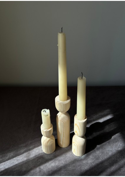 Timber Trio 3'lü Şamdan Set