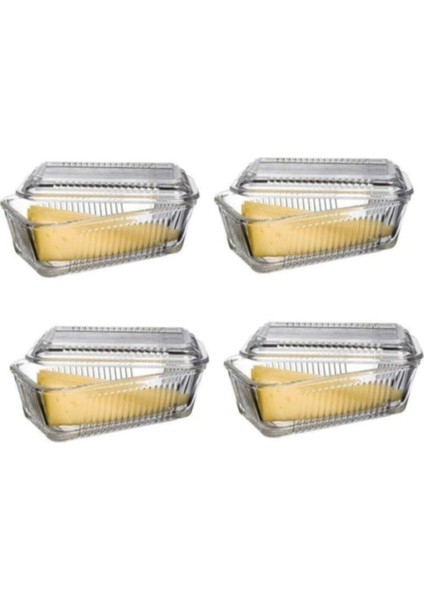 Frigo Kapaklı Kahvaltılık - Tereyağlık Peynirlik Bölmesizü 4 Lü Set 072OA