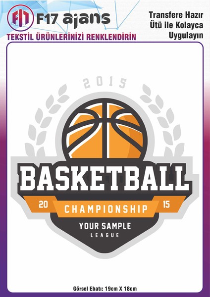 Ütü ile Yapışan Tekstil Baskı Görseli Basketball