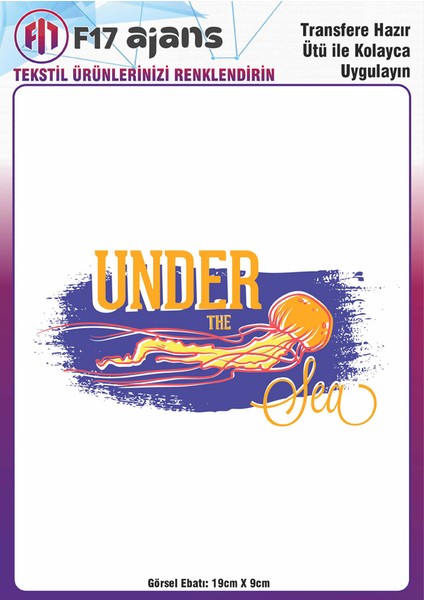 Ütü ile Yapışan Tekstil Baskı Görseli Under The Sea