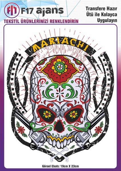 Ütü ile Yapışan Tekstil Baskı Görseli Mariachi