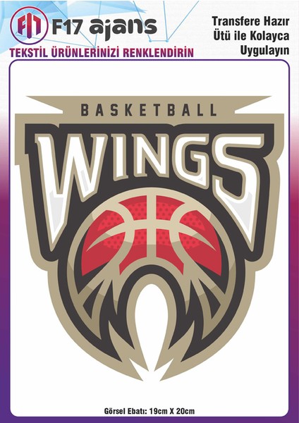 Ütü ile Yapışan Tekstil Baskı Görseli Wings