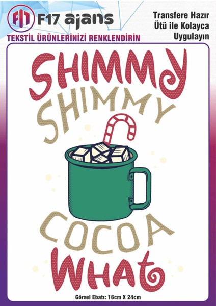 Ütü ile Yapışan Tekstil Baskı Görseli Shimmy Shimmy