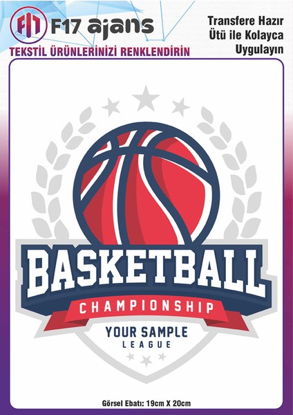 Ütü ile Yapışan Tekstil Baskı Görseli Basketball