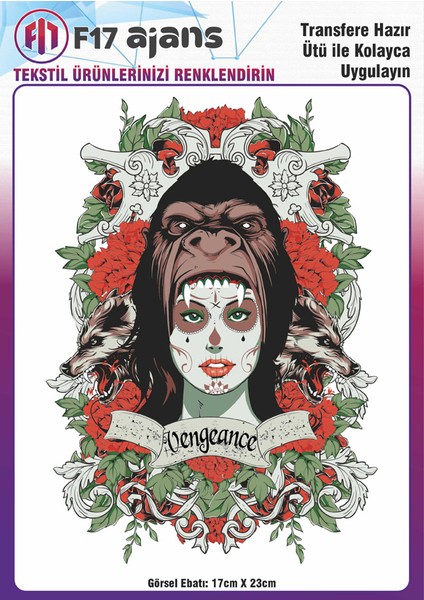 Ütü ile Yapışan Tekstil Baskı Görseli Vengeance