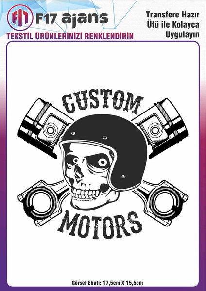 Ütü ile Yapışan Tekstil Baskı Görseli Custom Motors